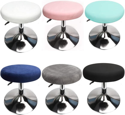 12-16 inch/30-40cm (2, Velvet Round Stool Cover Round Seat Covers for Bar Stools, Luxurious Fabric Stretchable Wrinkle