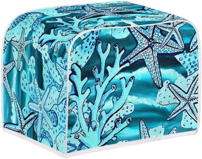 Starfish Blue Toaster Dust Cover, Polyester Fabric, 2/4 Slice, Dust and Fingerprint Protection, Machine Washable