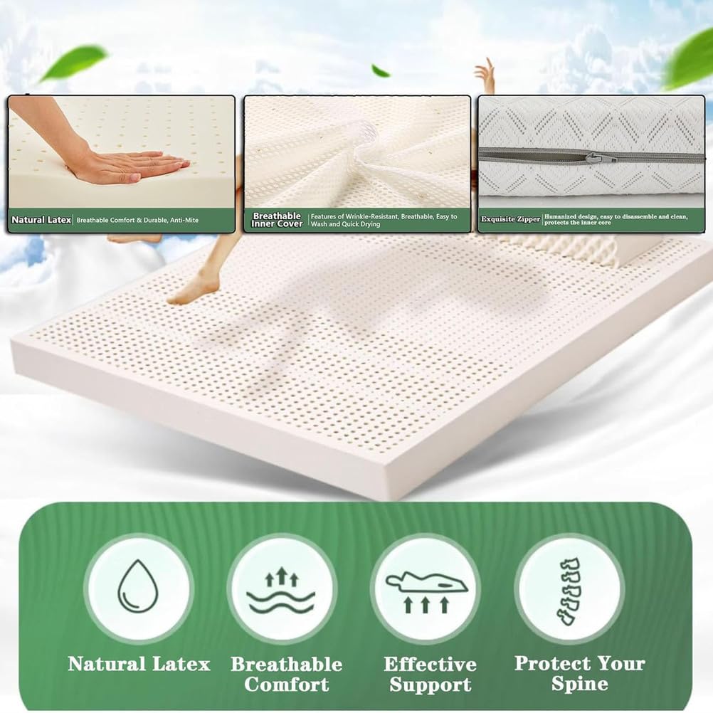 This Latex Mattresses, Premium Natural Latex Mattress Topper, Natural Latex MattressCustomized Tatami Mattress with Inner Cover,1in,170×220cm