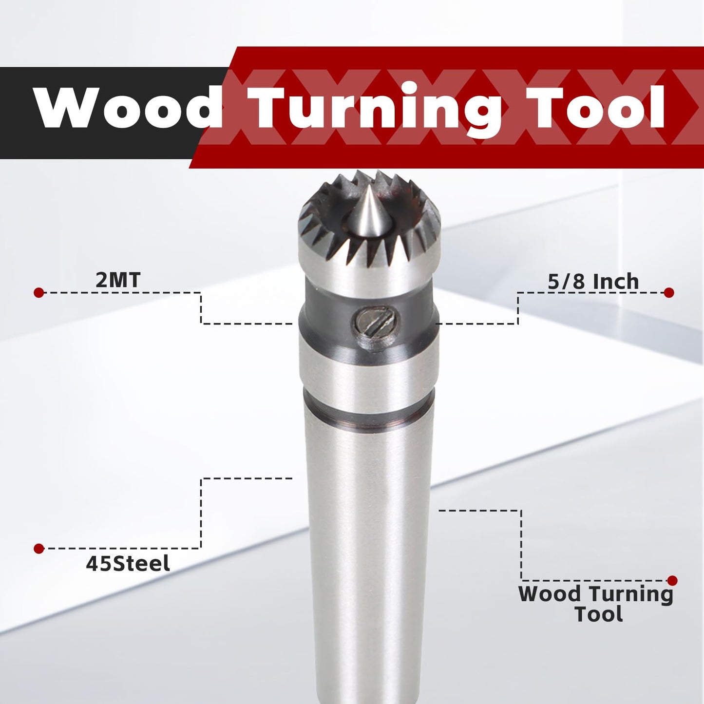 findmall 2MT Wood Turning Tool with 5/8 Inch Super Wood Lathe Drive Center for Wood and Metalworking Lathe Drive Center