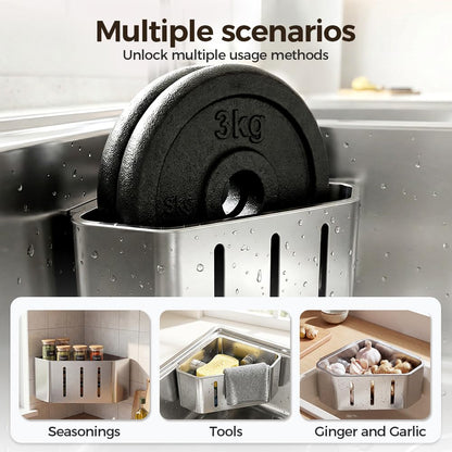 Mintiml Sponge Holder for Kitchen Sink,2026 Sink Caddy Organizer with Suction Cups,Rustproof Kitchen Storage Rack for Sponge,Soap,Stopper,Brush (1, Triangle)