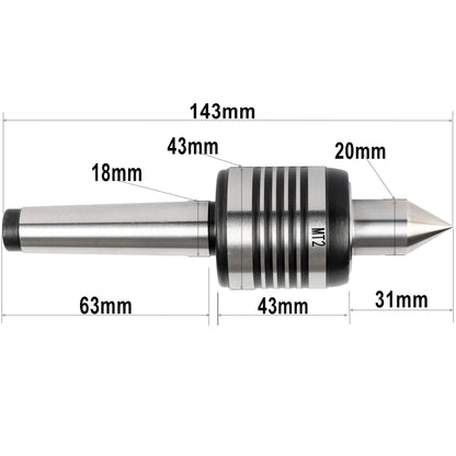 TSMIMTS MT2 Morse Taper Live Center - High Precision Hardened Steel Bearing, Rotating Head for Lathe Tailstock, Metalworking & Wood Turning Accessories