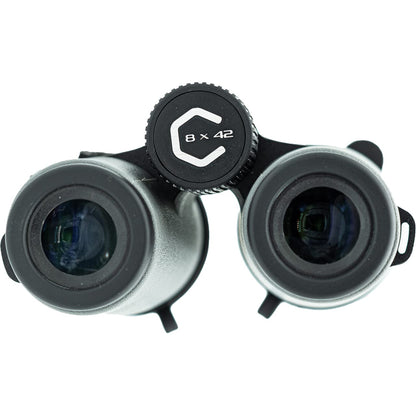 COVERT SCOUTING CAMERAS 8X42 Binocular (CC0081) ED (Extra-Low Dispersion) Glass, BAK-4 Phase-Corrected Dielectric Coated Roof Prisms, Scratch Resistant, Waterproof, Fog Proof, Shock Resistant, Gray