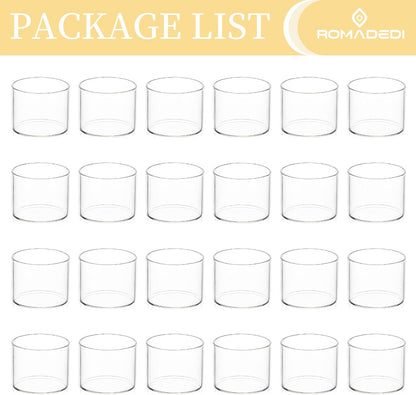 20+Extra 4 Wedding Votive Tea Light Holders - Mini Clear Glass Tealight Candle Holder as Candlelit Dinner Party Events