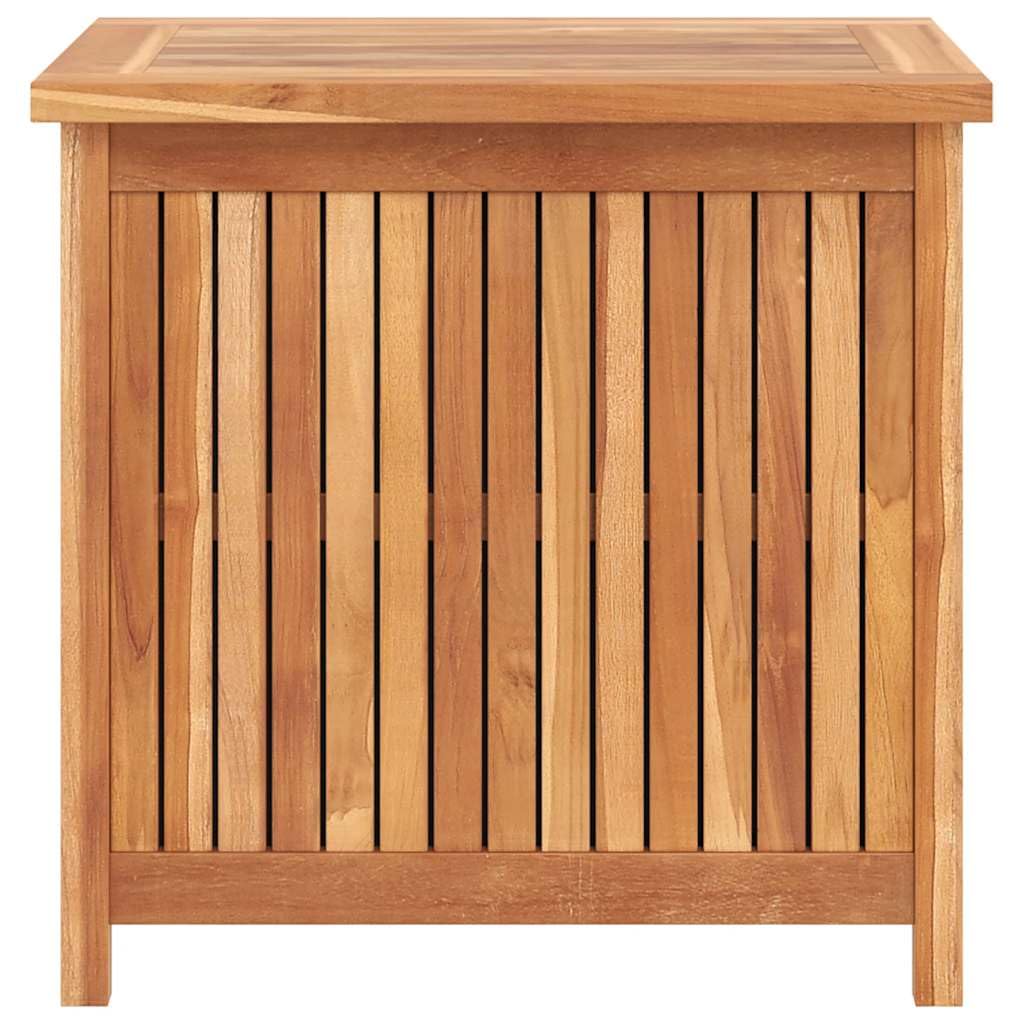 Kalmrek Patio Storage Box Solid Wood Teak 23.6"x19.7"x22.8" Outdoor Garden Deck Yard Porch Chest with Lining Organizer Bench for Cushion Tool Firewood