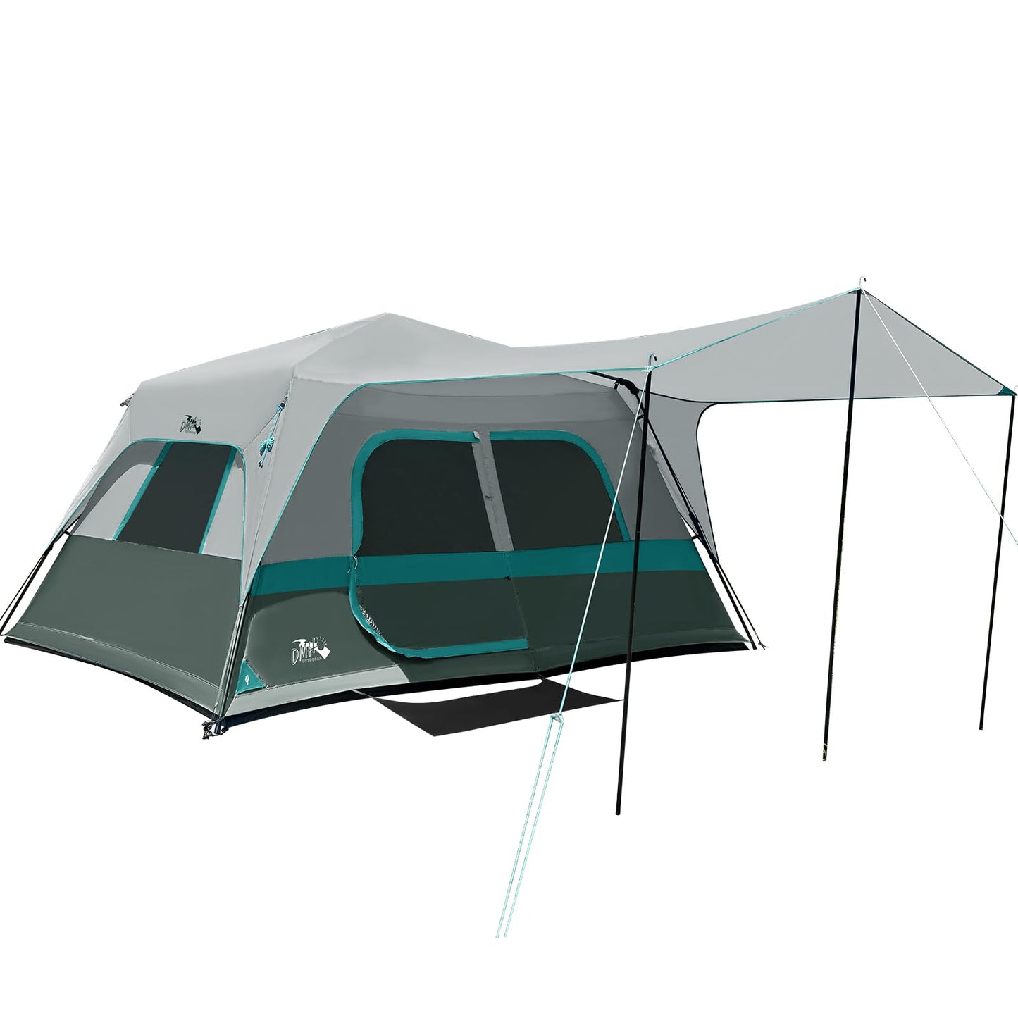Camping Tent, Instant Cabin Tents for Camping, 8-Person Family Tent, Easy Setup in 60 Seconds with Porch, Large Waterproof Tents for Outdoor Camping, 5 Mesh Windows, Upgraded Ventilation (Green)