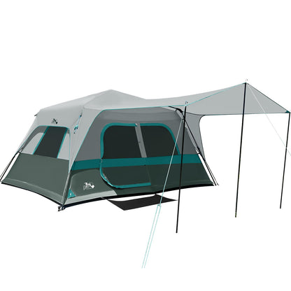 Camping Tent, Instant Cabin Tents for Camping, 8-Person Family Tent, Easy Setup in 60 Seconds with Porch, Large Waterproof Tents for Outdoor Camping, 5 Mesh Windows, Upgraded Ventilation (Green)