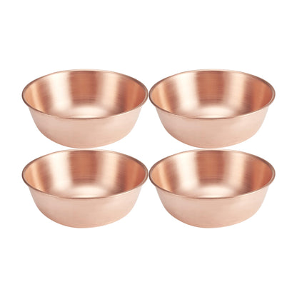 Purecopper-Medium 5.11'' Round Solid Copper Bowl - Handmade Decorative and Serving Bowls, Bowls for Food, Decoration, Condiments, Salt and Spices (4)