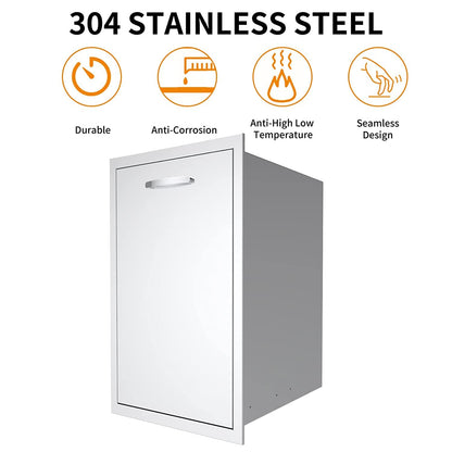 RAILEN 18" W x 24" H x 23" D Outdoor Kitchen Drawers Flush Mount Access BBQ Island Drawers for Outdoor Kitchens or BBQ Island Patio Grill Station W/O Handles