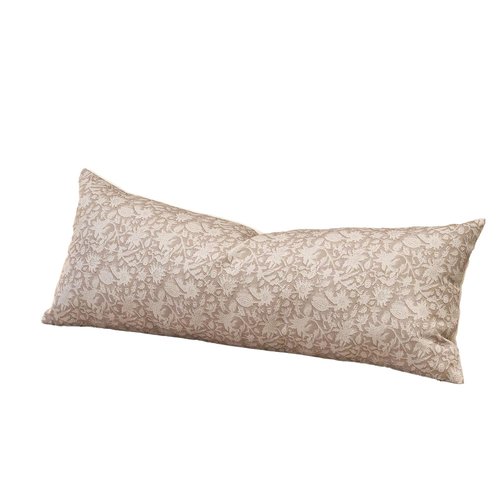 Amor Virisso Floral Throw Pillow Covers 14x36 Couch Pillows for Living Room Decorative Accent Pillow Covers Block Print Farmhouse Neutral Pillow Covers Sofa Pillows 1PC, Cream Oatmeal