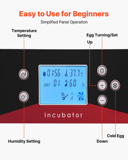 VEVOR 400 Egg Incubator, Poultry Incubator Cabinet with Automatic Eggs Turning, Temperature & Humidity Control, Heating & Cooling Egg Hatcher, Commercial Incubators for Hatching Chicks Ducks Goose
