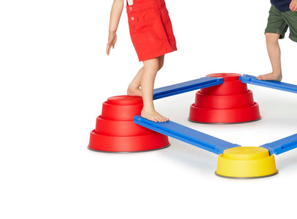 GONGE Build N' Balance Beginner Set - Complete Balancing Course For Sensory Exploration And Balance Training - Set of 10 pieces