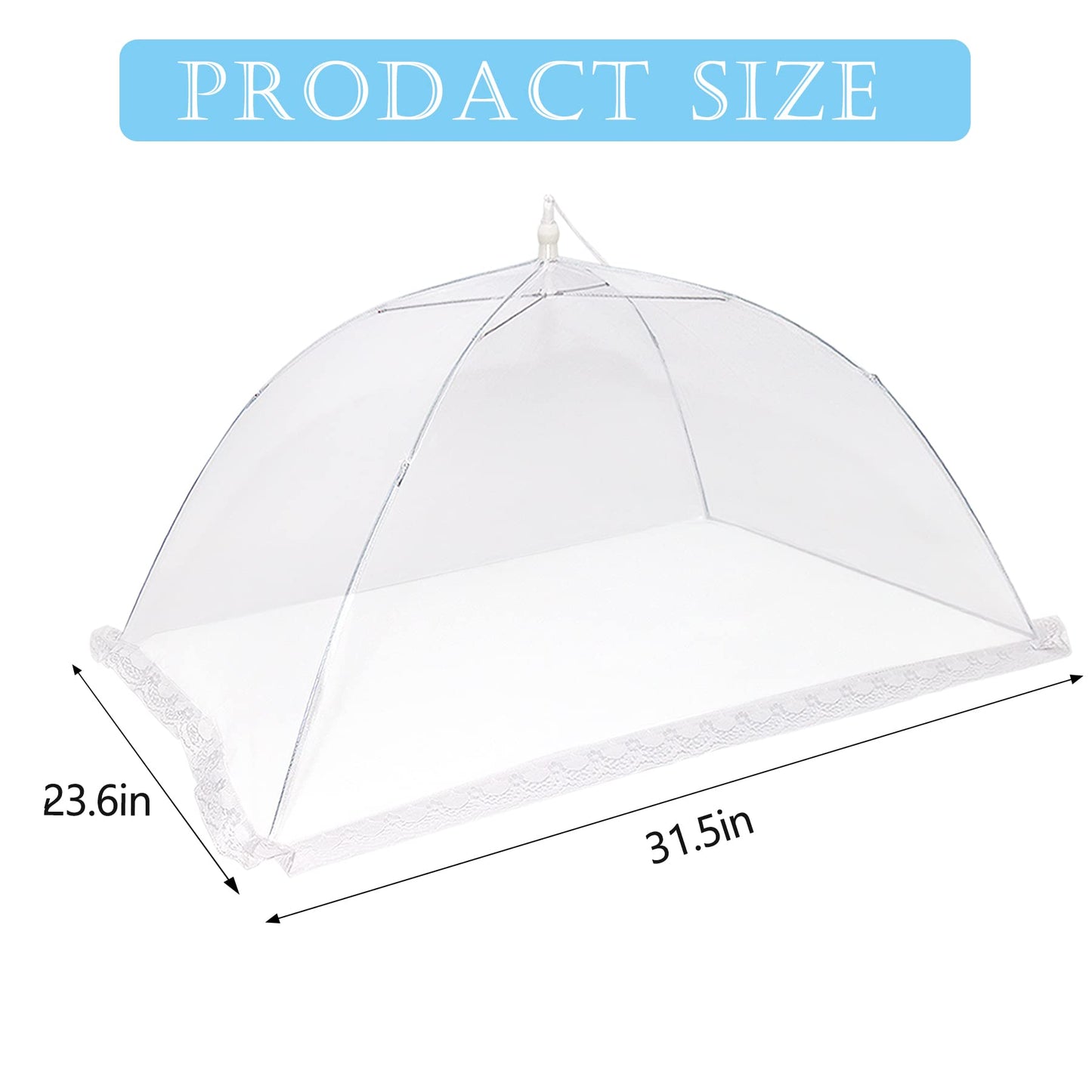 2 PCS Extra Large Food Covers Nets for Outside（40"X24"）umbrella Mesh Screen Covers for Outside Pop-Up Mesh Reusable and Collapsible Food Nets for Parties Picnics Outdoor BBQS…