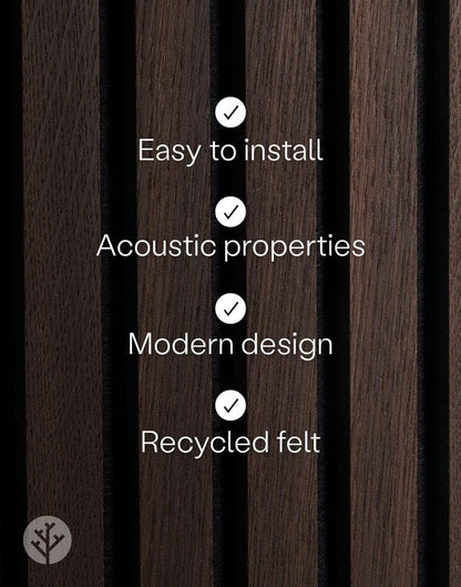 WVH Luxury American Smoked Oak Acoustic Slat Wood Wall Panels, Measures 118.11" x 25.20", Premium Oiled Finish, Interior Decor for Walls & Ceilings, Noise Cancelling & Sound Absorbing for Home, 2pcs