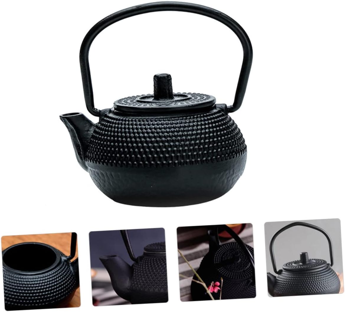 Hemoton Cast Iron Teapot Tea Set, Retro Metal Coffee Kettle for Stove Top, Mini Tea Kettle Optional Iron Kettle