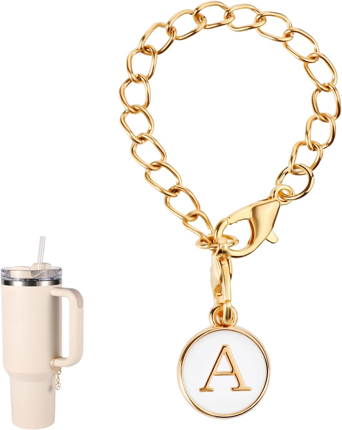 SAVITA Letter Charm Accessories for Stanley Cup, Personalized Name ID Handle Charm