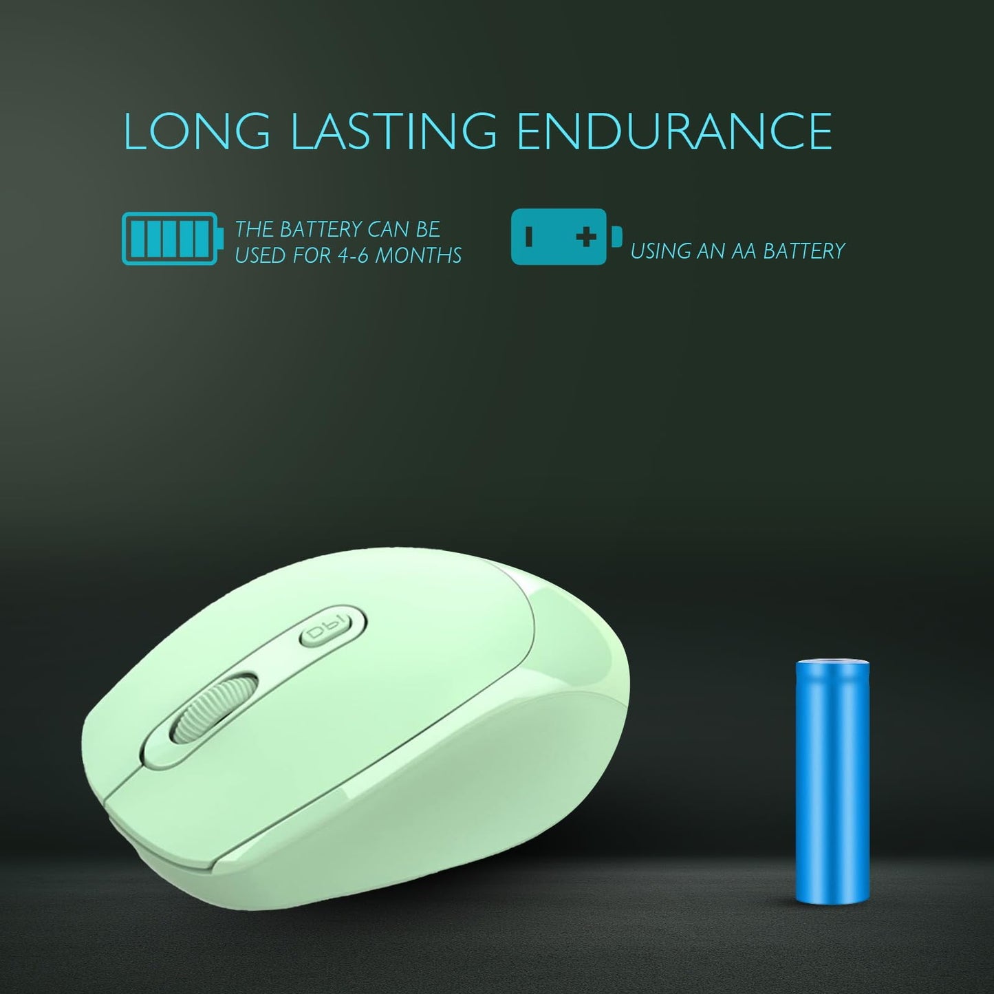 ONE-UP Wireless Mouse, 2.4G, Silent, USB Nano Receiver, for Laptop, Chromebook, PC, Mac, Windows and School Work (Black)