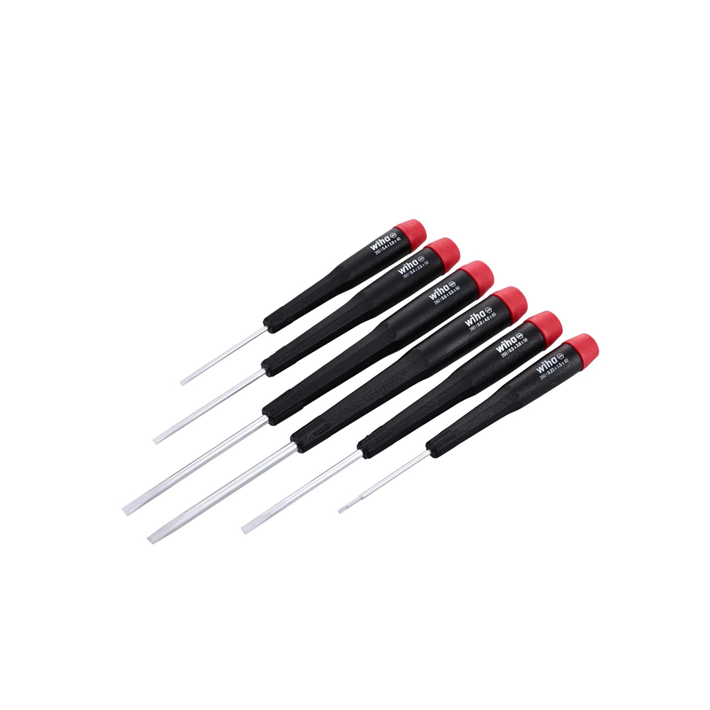 Wiha 26090 Precision Slotted Screwdriver with Precision Handle, 6 Piece Set, multi, one size