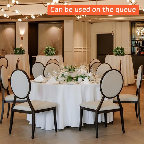 Cuckan 120 Inch Round Tablecloth, 10 Pack White Stain Resistant and Wrinkle-Free Polyester Table Cover for Wedding, Banquet, Party, Restaurant