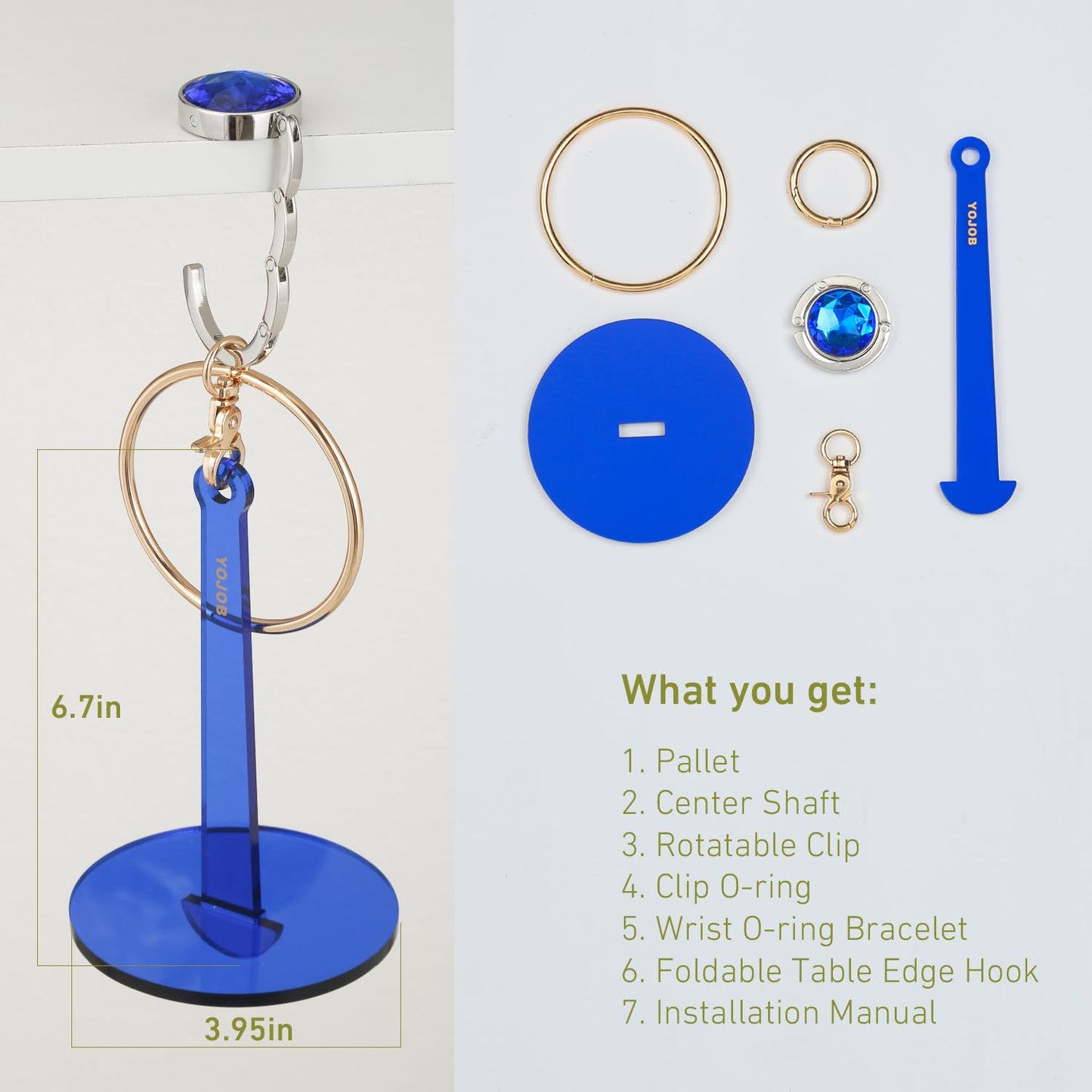 YOJOB Portable Wrist Yarn Holder for Crocheting & Knitting, Anti-Tangle Yarn Spinner for Yarn Balls and Center-Pull Cakes‌, Ideal Crochet Kit for Crafters (Blue)