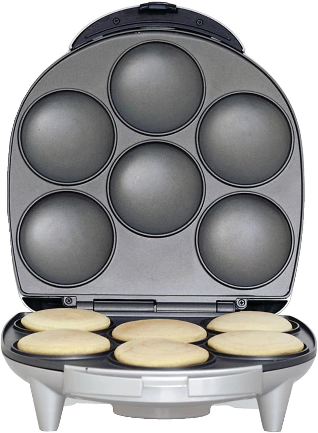 Brentwood AR-136 Silver 6 Piece Non-Stick Arepa Maker, 1"