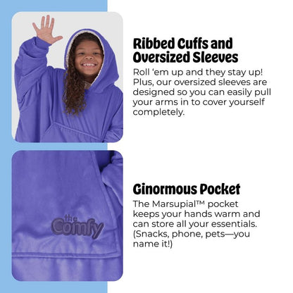 THE COMFY Original Jr | From Shark Tank | Patented | Kids Oversized Sherpa Wearable Blanket Hoodie | Gift for Boys & Girls | One Size