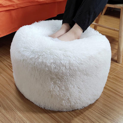 20x12 Inches Asuprui Ottoman Pouf Unstuffed Ottoman Foot Rest Floor Pouf Round Floor Bean Bag Chair No Filler Foot Rest