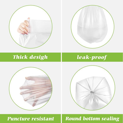 Teivio 6 Gallon 80 Counts Medium Garbage Bags Trash Bags, Bathroom Trash Can Bin Liners, Plastic Bags for home office kitchen,Garden Outdoors waste,Clear