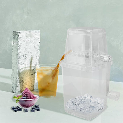 Leopacat Ice Crushers for Home Use, Ice Crusher Machine, Manual Ice Crusher Portable Chopper Transparent Stainless Steel Breaker Making Drinks Machine for Fast Coarse Shaved Fine Chips Ho Transparent