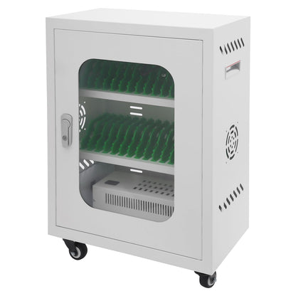 Rechargeable Mobile Phone Charging Cabinet,30 Slots Cell Phones Charging Station Portable Cellphone Charging Cart with Combination Lock, for Students and Employees, Tourists (30-Slots)