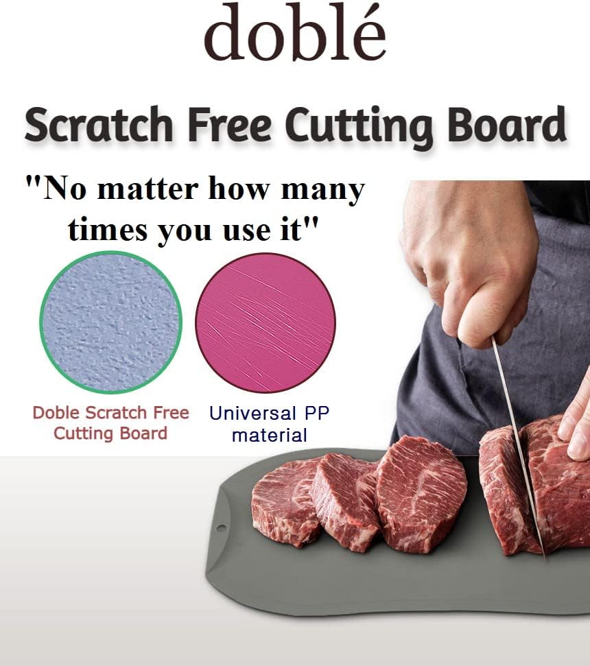 doblé Non-Scratch Flexible Cutting Board, Medium (13.5" x 9.3"), Space Gray, Dishwasher Safe