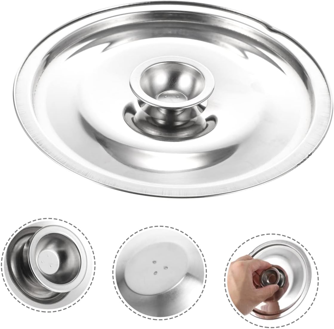 Stainless Steel Oil Pot Lid, Seasoning Pot Cover with Convenient Knob Spill Design for Kitchen Cookware