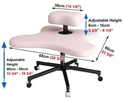 Cross Kneeling Meditation Chair，Ergonomic Office Chair Cross Legged Office Chair Ergonomic Kneeling Chair on Wheels, Armless 2 Cushions Orthopedic Chairs for Office Home Bedroom, Height-Adju