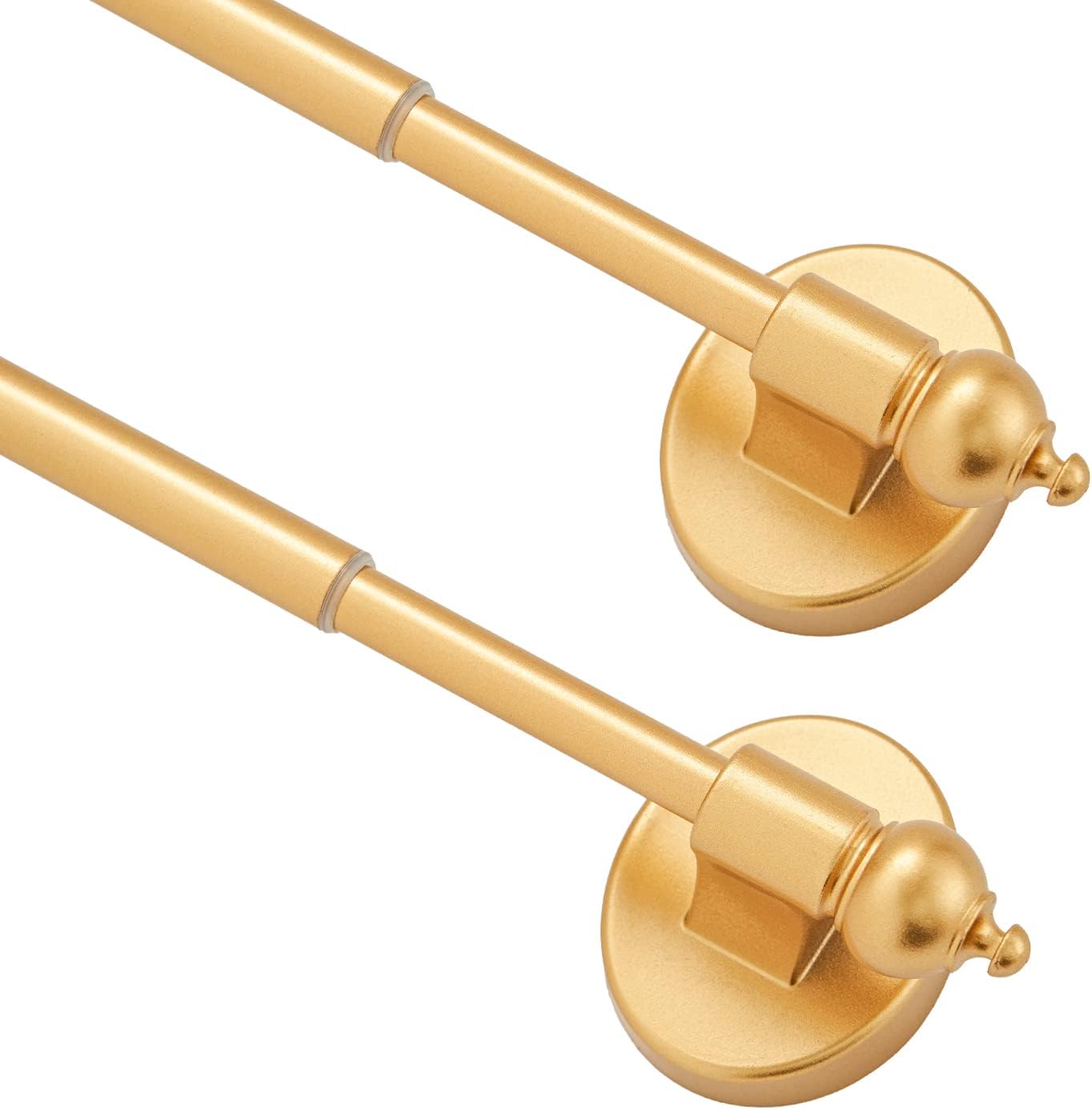 Magnetic Curtain Rods - Multi-Use Adjustable Appliance for Metal Doors, Windows, 16-28 Inch, Gold, 2 Pack, No Tools