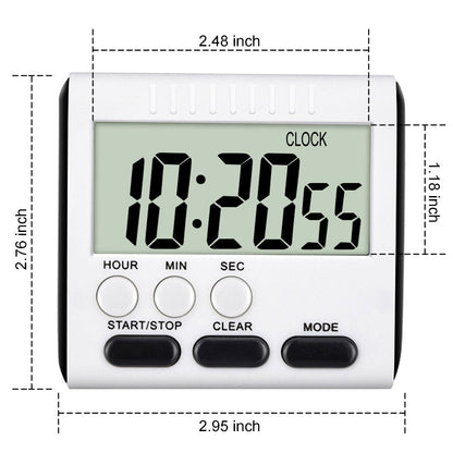 Mudder 3 Pack Digital Kitchen Timer for Cooking, Big Digits, 24 Hour Magnetic Backing Stand Kitchen Timers Clock for Classroom Kids Teachers, Loud Alarm and Big Screen (Black and White)