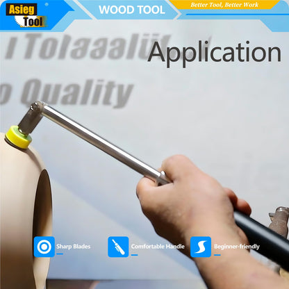 12mm Interchangeable Aluminum Alloy Grip Handle for Carbide Tipped Woodturning Lathe Tool Bar with Hexagon wrench