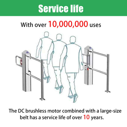 FRANREADER Public Entrance Automatic Turnstile with Radar Sensing - 90° Swing Gate for Transportation Hubs & Retail, Featuring Reverse Alarms & LED Indicators, One-Way Entry Access Control System