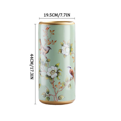 CHENWMZ Multifunctional Handmade Painted Porcelain Umbrella Stand – Stylish Ceramic Floor Vase & Storage Holder for Entryway, Entryway Decor, Handcrafted Umbrella Holder