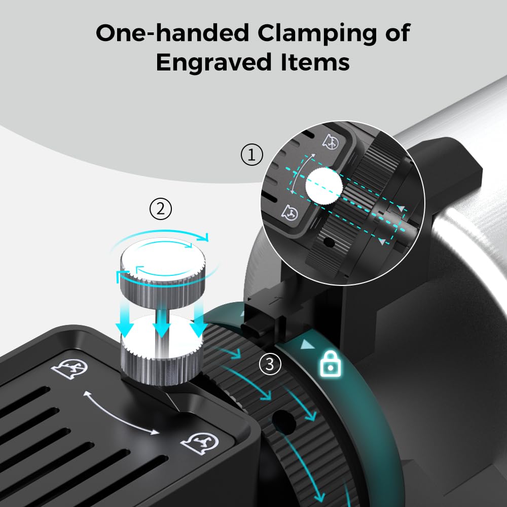 Official Creality Rotary Kit Pro, Laser Rotary Roller 4 in 1 Multi-Function Engraving Accessories for Laser Engraver, Jaw Chuck Rotary for Engraving Cylindrical Objects, Wine glass, Baseball Bat, Ring