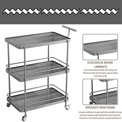 FGQuelleBM 3-Tier Serving Cart with 2 Style Options (Wood & Marble Finish), Features Thoughtful Handles & Brake Wheels for Home & Office(White Gold)