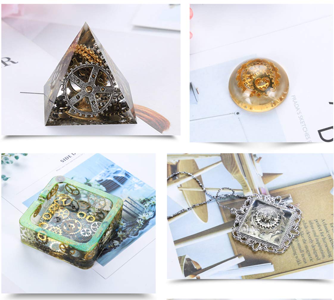 Foraineam 300 Gram (Approx. 210pcs) Assorted Antique Steampunk Gears Charms Pendant Clock Watch Wheel Gear for Crafting, Jewelry Making