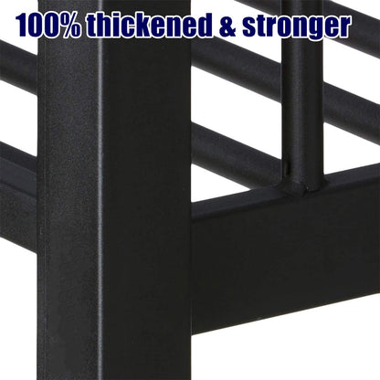 NOAHLEO Stronger & Safer Heavy Duty Metal Twin XL Over Queen Size Bunk Bed for Adults Teens, More Stable Thickened Steel Bunkbed (Twin XL Over Queen)
