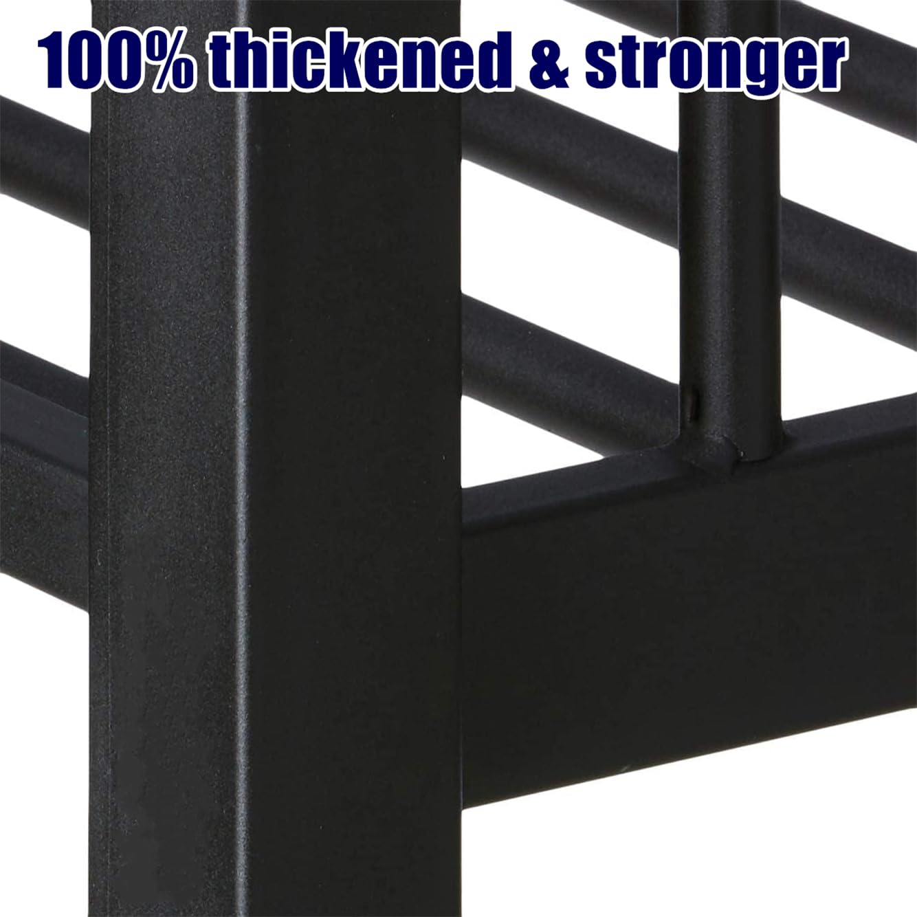 QLUSAN Upgraded & Stronger Heavy Duty Metal Bunk Bed Queen Over Queen Size, Safer Thickened More Stable Bunkbed Bunk Bed Frame (Easier to Assemble) (Queen Over Queen-A)