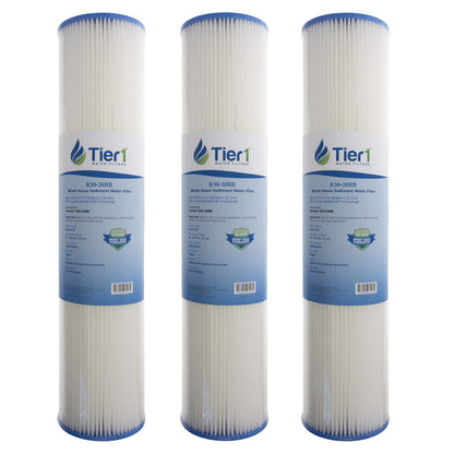 Tier1 30 Micron 20x4.5 Water Filter | Whole House Sediment Water Filter | Pleated Polyester Cartridge | Replacement for Pentek R30-20BB, 155430-43, SPC-45-2030 | High-Flow 4.5 x 20 Water Filter (3pk)