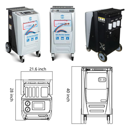 AC2100 Automatic Refrigerant Recovery & Recharge Machine, Compatible with R134a or R1234yf Dual Refrigerants for Automotive AC Systems