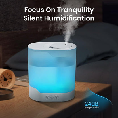 YOGIN Air Humidifier for Bedroom, 3L Top-Fill Cool Mist Humidifier & Essential Oil Diffuser, Ultra-Quiet <24dB, Smart Humidity Control, Up to 40H Runtime