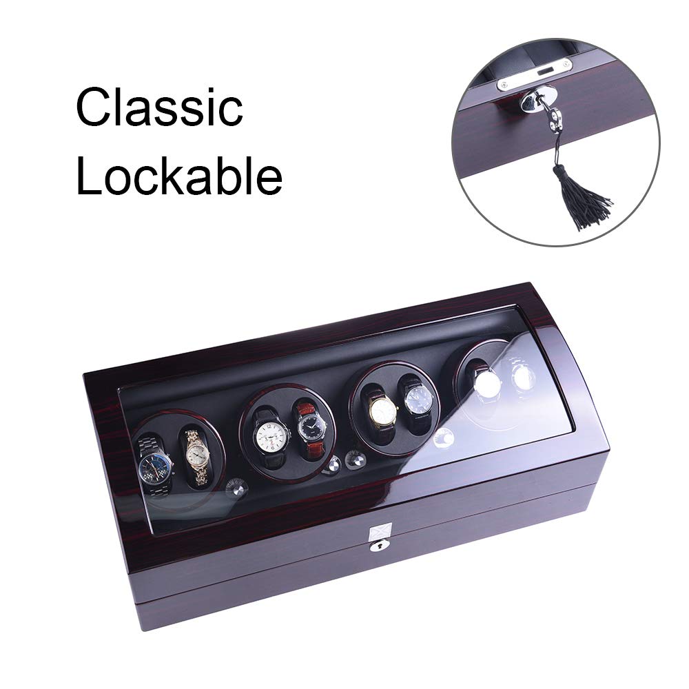 udgtee XTELARY Automatic Watch Winder, Watch Winders with 8 Winder Positions, 9 Storage Spaces, Super Quiet Motor, 4 Rotation Modes, and Dual Power Supply for Men and Women Watches
