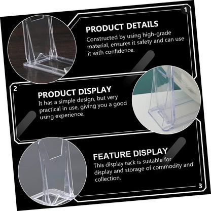 BESTOYARD 8pcs Transparent Bowl Display Easel Rack, Metal Bracket Photo Holder, Decorative Plate Stand, Storage Table