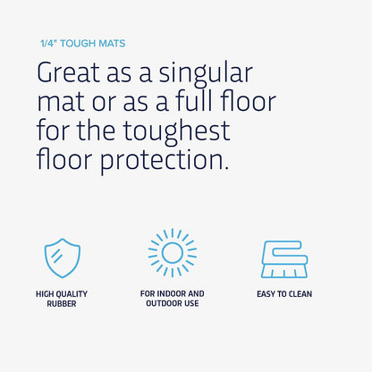 Flooring Inc 1/4" Tough Rubber Flooring Roll | Flexible Recycled Rubber Gym Floor Mats for Home Gym | Heavy Duty Rubber Mat for Home Gyms, Sheds, Horse Stall Mat or Trailer | 5-4’x10’ | Bright Red