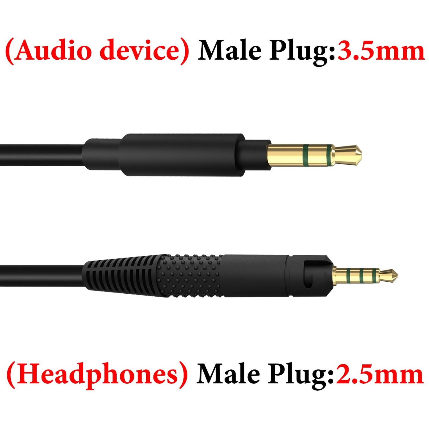 GEEKRIA Audio Cable Compatible with Sennheiser HD 620S/599/599SE/ 598/598SE/560S/400PRO/579/569/550/505 Headphones, 3.5mm to 2.5mm Replacement Stereo Cord (5.6ft/1.7m)